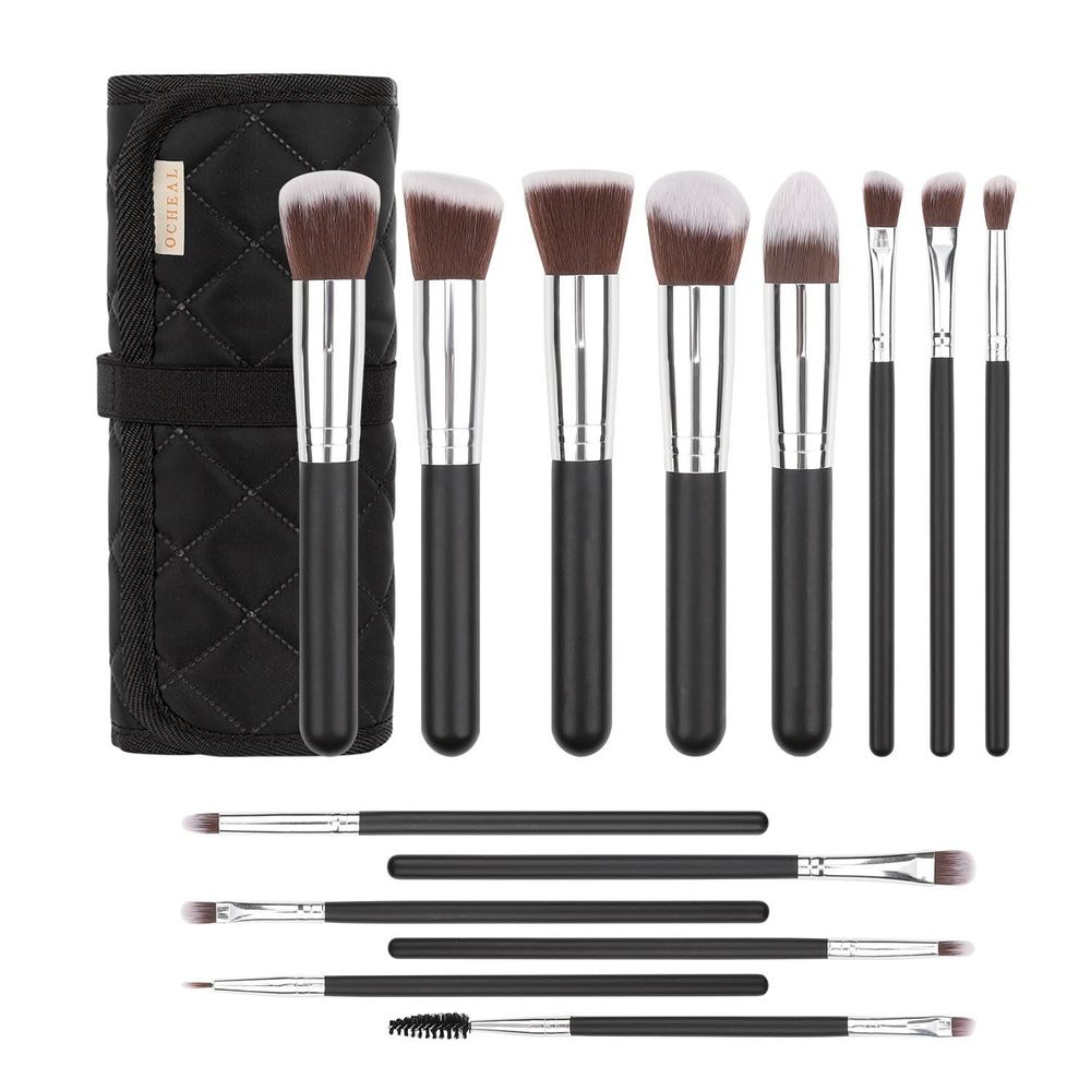 Makeup Brush Set With Holder & Travel Pouch | Professional Makeup Brush😏